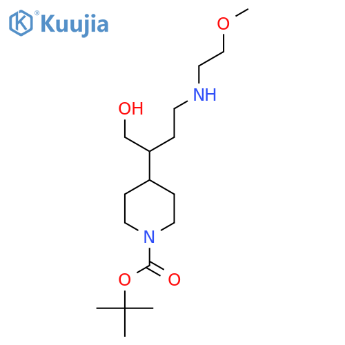 Tert-butyl 4-{1-hydroxy-4-[(2-methoxyethyl)amino]butan-2-yl}piperidine-1-carboxylate structure