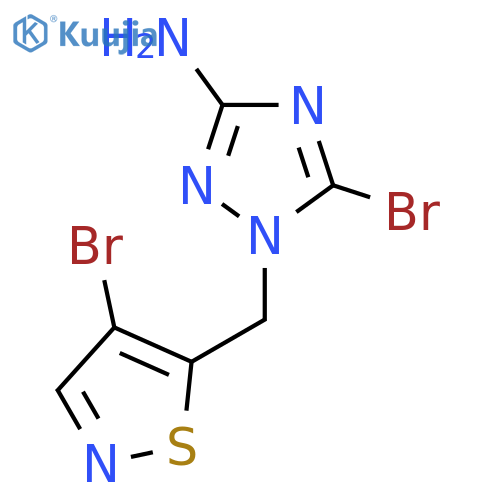 5-bromo-1-(4-bromo-1,2-thiazol-5-yl)methyl-1H-1,2,4-triazol-3-amine structure
