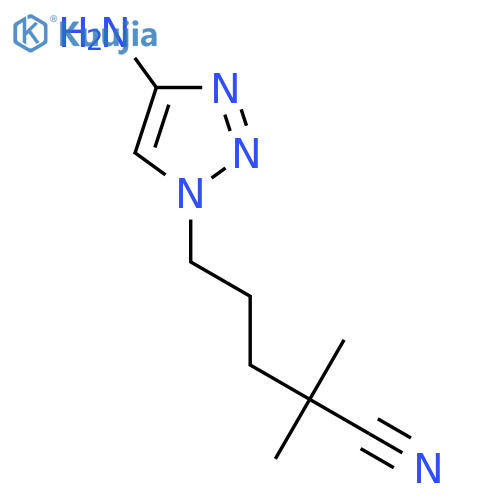 5-(4-amino-1H-1,2,3-triazol-1-yl)-2,2-dimethylpentanenitrile structure