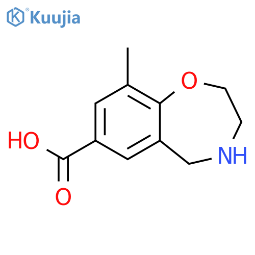 9-methyl-2,3,4,5-tetrahydro-1,4-benzoxazepine-7-carboxylic acid structure