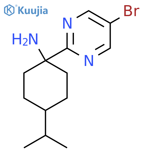 1-(5-Bromopyrimidin-2-yl)-4-(propan-2-yl)cyclohexan-1-amine structure