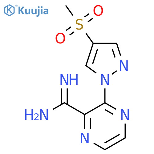 3-(4-methanesulfonyl-1H-pyrazol-1-yl)pyrazine-2-carboximidamide structure