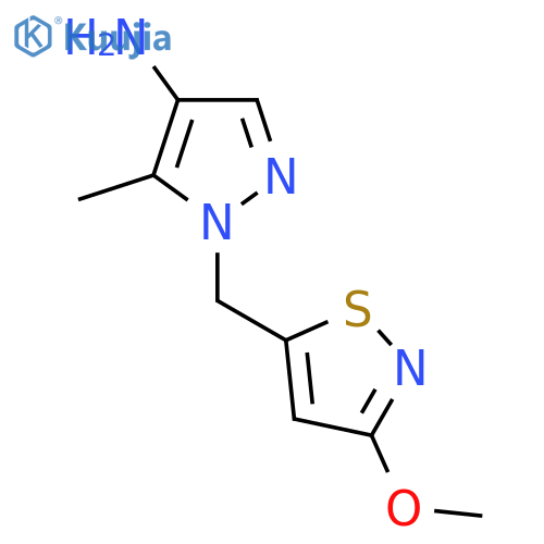 1-(3-methoxy-1,2-thiazol-5-yl)methyl-5-methyl-1H-pyrazol-4-amine structure