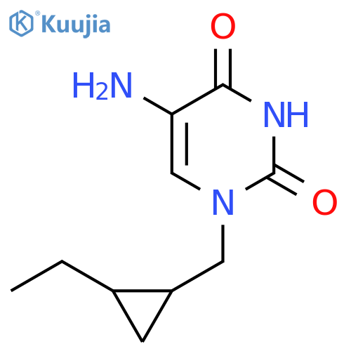 5-amino-1-(2-ethylcyclopropyl)methyl-1,2,3,4-tetrahydropyrimidine-2,4-dione structure