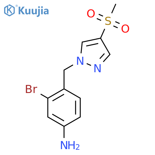 3-bromo-4-(4-methanesulfonyl-1H-pyrazol-1-yl)methylaniline structure