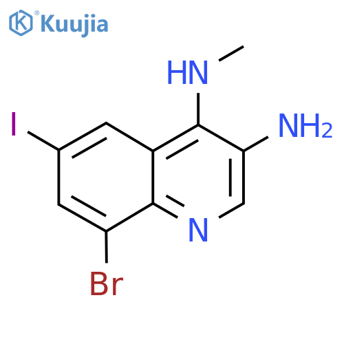 8-bromo-6-iodo-4-N-methylquinoline-3,4-diamine structure