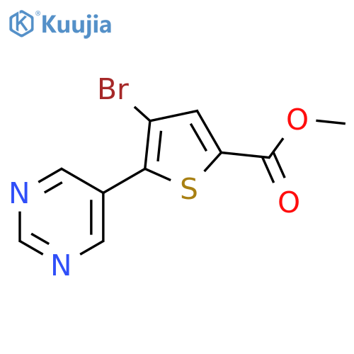 2-Thiophenecarboxylic acid, 4-bromo-5-(5-pyrimidinyl)-, methyl ester structure