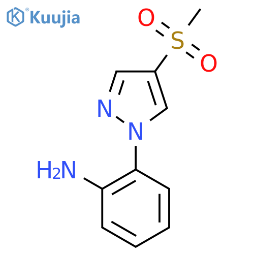 2-(4-methanesulfonyl-1H-pyrazol-1-yl)aniline structure
