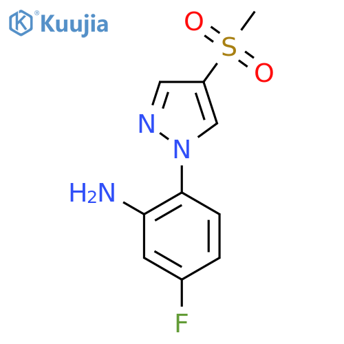 5-fluoro-2-(4-methanesulfonyl-1H-pyrazol-1-yl)aniline structure