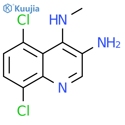3,4-Quinolinediamine, 5,8-dichloro-N4-methyl- structure