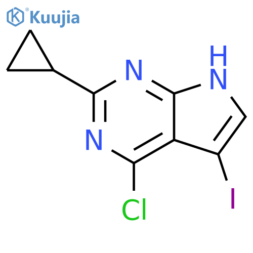7H-Pyrrolo[2,3-d]pyrimidine, 4-chloro-2-cyclopropyl-5-iodo- structure