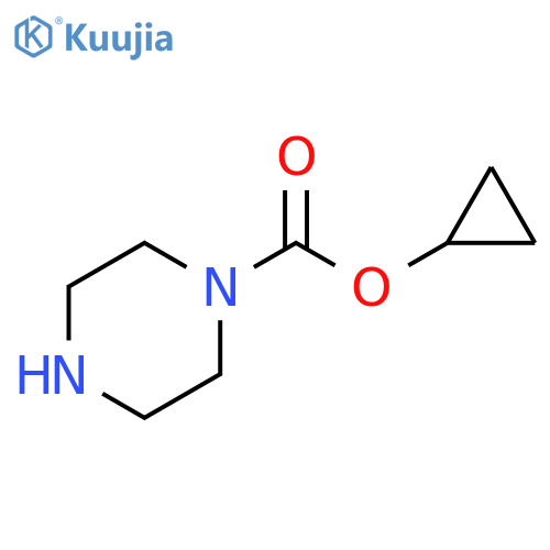 1-Piperazinecarboxylic acid, cyclopropyl ester structure