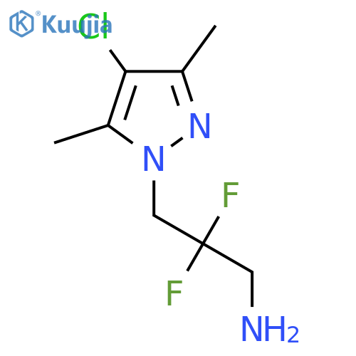 3-(4-Chloro-3,5-dimethylpyrazol-1-yl)-2,2-difluoropropan-1-amine structure