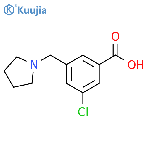 Benzoic acid, 3-chloro-5-(1-pyrrolidinylmethyl)- structure