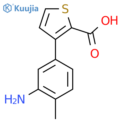 3-(3-amino-4-methylphenyl)thiophene-2-carboxylic acid structure
