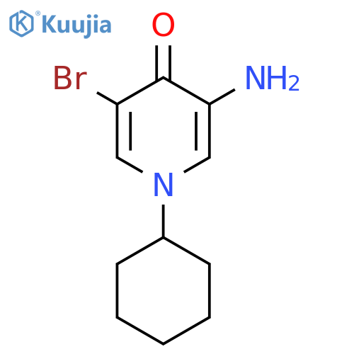 3-amino-5-bromo-1-cyclohexyl-1,4-dihydropyridin-4-one structure