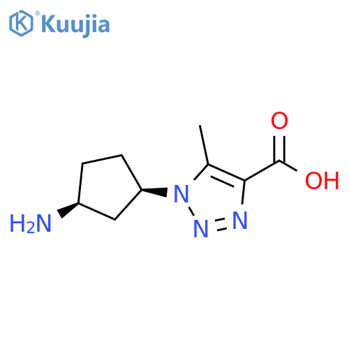 1H-1,2,3-Triazole-4-carboxylic acid, 1-[(1R,3S)-3-aminocyclopentyl]-5-methyl-, rel- structure