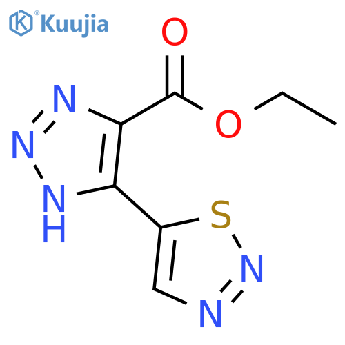 1H-1,2,3-Triazole-4-carboxylic acid, 5-(1,2,3-thiadiazol-5-yl)-, ethyl ester structure