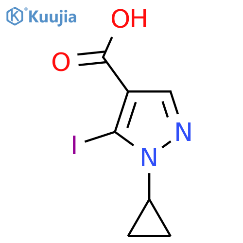 1-cyclopropyl-5-iodo-1H-pyrazole-4-carboxylic acid structure