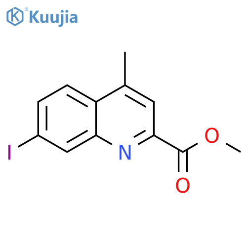 2-Quinolinecarboxylic acid, 7-iodo-4-methyl-, methyl ester structure