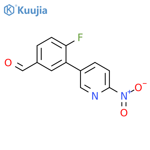 Benzaldehyde, 4-fluoro-3-(6-nitro-3-pyridinyl)- structure