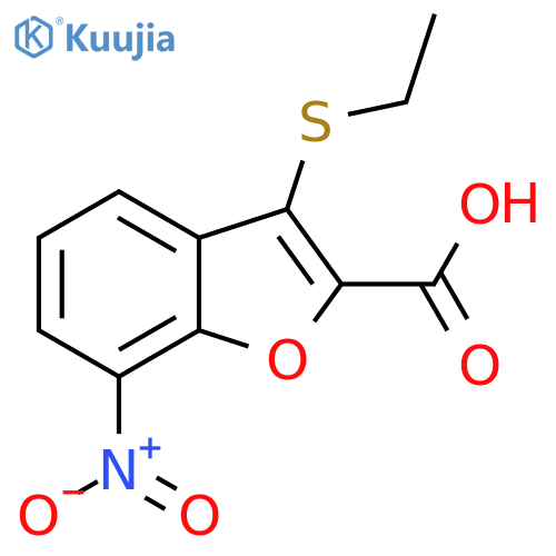 2-Benzofurancarboxylic acid, 3-(ethylthio)-7-nitro- structure