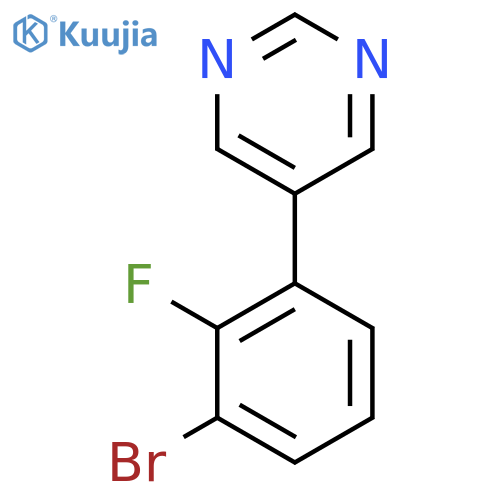 5-(3-Bromo-2-fluorophenyl)pyrimidine structure