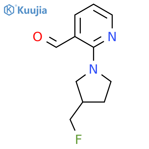2-[3-(Fluoromethyl)pyrrolidin-1-yl]pyridine-3-carbaldehyde structure