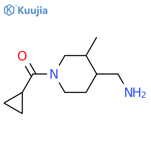 (1-Cyclopropanecarbonyl-3-methylpiperidin-4-yl)methanamine structure