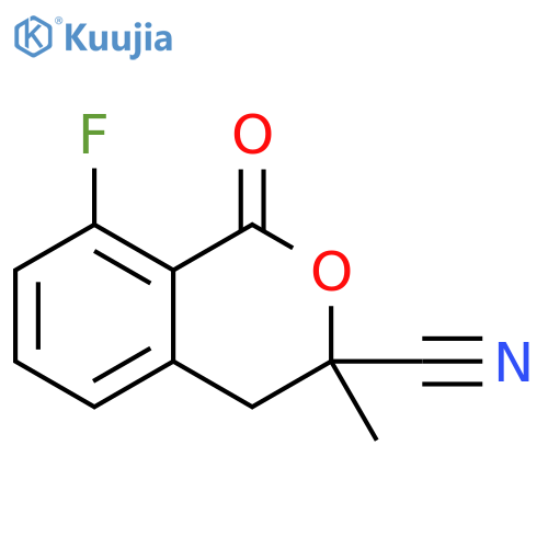 1H-2-Benzopyran-3-carbonitrile, 8-fluoro-3,4-dihydro-3-methyl-1-oxo- structure