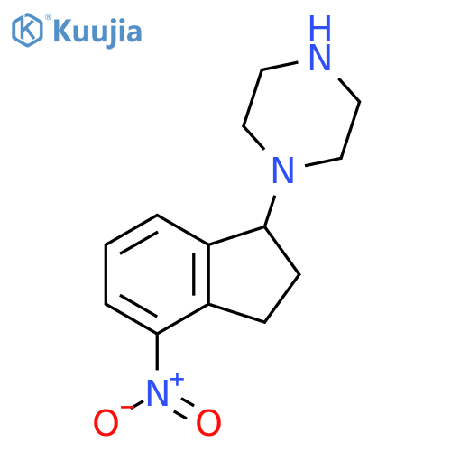 1-(4-nitro-2,3-dihydro-1H-inden-1-yl)piperazine structure