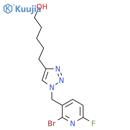5-{1-(2-bromo-6-fluoropyridin-3-yl)methyl-1H-1,2,3-triazol-4-yl}pentan-1-ol structure