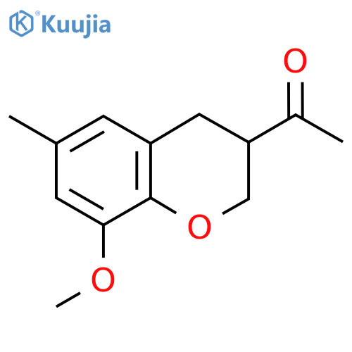 1-(8-methoxy-6-methyl-3,4-dihydro-2H-1-benzopyran-3-yl)ethan-1-one structure