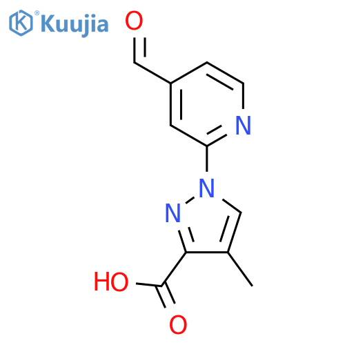 1-(4-formylpyridin-2-yl)-4-methyl-1H-pyrazole-3-carboxylic acid structure