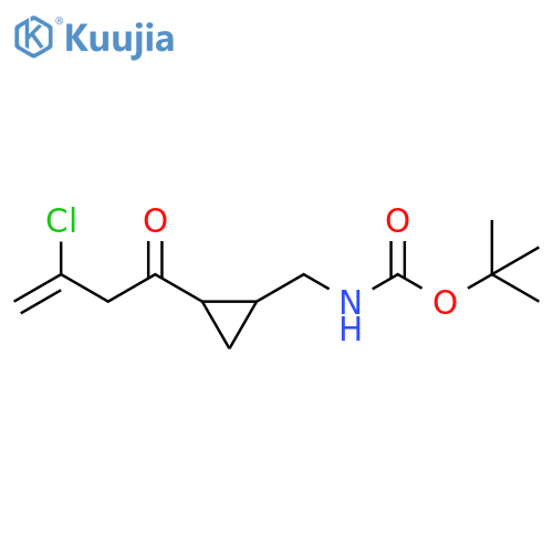 Carbamic acid, N-[[2-(3-chloro-1-oxo-3-buten-1-yl)cyclopropyl]methyl]-, 1,1-dimethylethyl ester structure