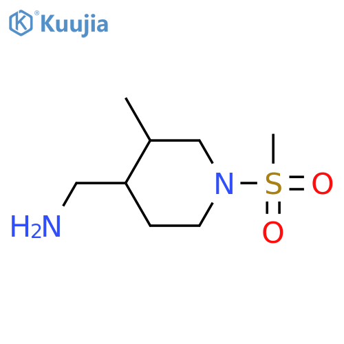 (1-Methanesulfonyl-3-methylpiperidin-4-yl)methanamine structure