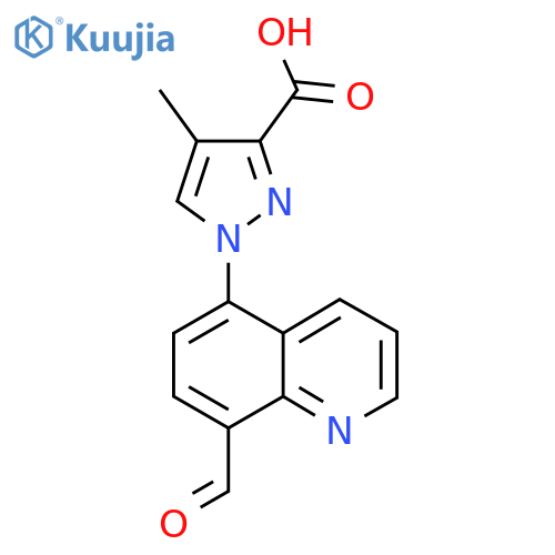 1-(8-formylquinolin-5-yl)-4-methyl-1H-pyrazole-3-carboxylic acid structure