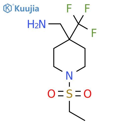 [1-Ethylsulfonyl-4-(trifluoromethyl)piperidin-4-yl]methanamine structure