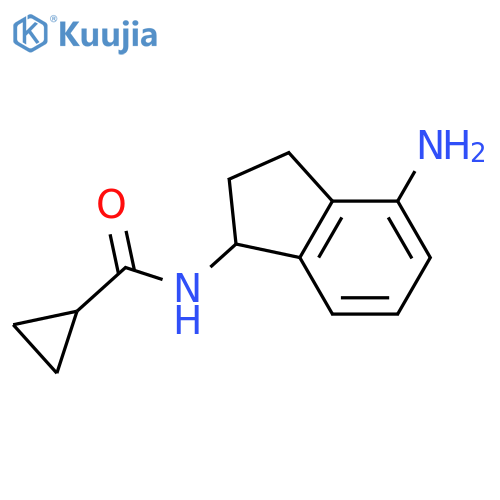 N-(4-amino-2,3-dihydro-1H-inden-1-yl)cyclopropanecarboxamide structure