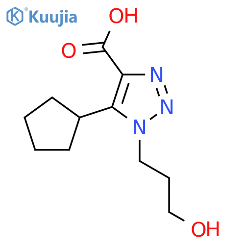 5-cyclopentyl-1-(3-hydroxypropyl)-1H-1,2,3-triazole-4-carboxylic acid structure