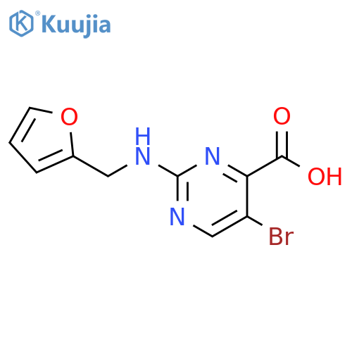 5-bromo-2-{[(furan-2-yl)methyl]amino}pyrimidine-4-carboxylic acid structure