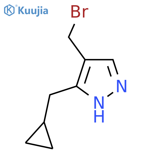 4-(bromomethyl)-3-(cyclopropylmethyl)-1H-pyrazole structure