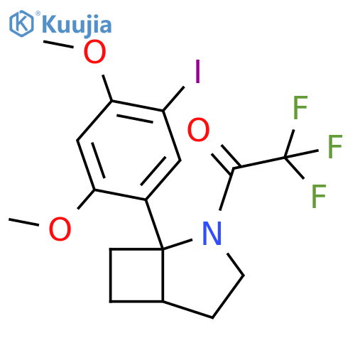Ethanone, 2,2,2-trifluoro-1-[1-(5-iodo-2,4-dimethoxyphenyl)-2-azabicyclo[3.2.0]hept-2-yl]- structure