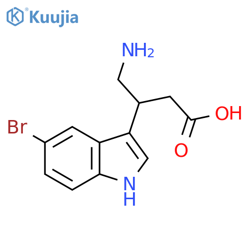 4-amino-3-(5-bromo-1H-indol-3-yl)butanoic acid structure