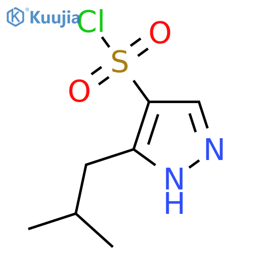 3-(2-methylpropyl)-1H-pyrazole-4-sulfonyl chloride structure