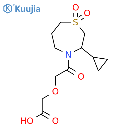 2-[2-(3-Cyclopropyl-1,1-dioxo-1lambda6,4-thiazepan-4-yl)-2-oxoethoxy]acetic acid structure