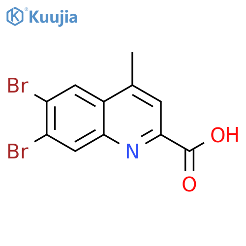 2-Quinolinecarboxylic acid, 6,7-dibromo-4-methyl- structure