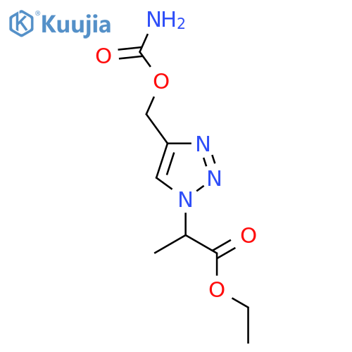 1H-1,2,3-Triazole-1-acetic acid, 4-[[(aminocarbonyl)oxy]methyl]-α-methyl-, ethyl ester structure