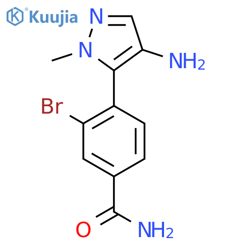 4-(4-amino-1-methyl-1H-pyrazol-5-yl)-3-bromobenzamide structure