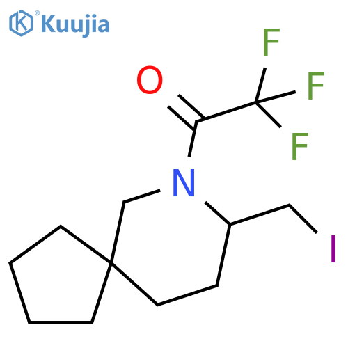 2,2,2-trifluoro-1-8-(iodomethyl)-7-azaspiro4.5decan-7-ylethan-1-one structure